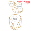 IngeSight.Z Punk Gold Color Shoulder Chain Body Chain Set for Women Big Circle Bikini Chest Chain Tassel Waist Chain