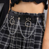 IngeSight.Z Punk Gothic PU Leather Belt Metal Chain Ring Waist Chain for Women Hip-Hop Dance Short Skirt Jeans Waistband Decor