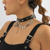 IngeSight.Z Punk Gothic PU Leather Studded Rivets Choker Necklace for Women Men Rock Metal Choker Body Jewelry Party Gift 2022