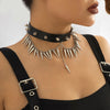 IngeSight.Z Punk Gothic PU Leather Studded Rivets Choker Necklace for Women Men Rock Metal Choker Body Jewelry Party Gift 2022