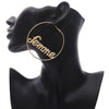IngeSight.Z Punk Hyperbole Big Circle with Baby Femme Letter Hoop Earrings Women Jewelry Oorbellen Female