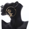 IngeSight.Z Punk Hyperbole Big Circle with Baby Femme Letter Hoop Earrings Women Jewelry Oorbellen Female