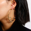 IngeSight.Z Punk Hyperbole Big Circle with Baby Femme Letter Hoop Earrings Women Jewelry Oorbellen Female