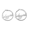 IngeSight.Z Punk Hyperbole Big Circle with Baby Femme Letter Hoop Earrings Women Jewelry Oorbellen Female