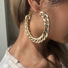 IngeSight.Z Punk Hyperbole Geometric Large Circle Hoop Earrings Kpop Street Chunky Thick Big Loop Earrings Female Jewelry Bijoux