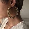 IngeSight.Z Punk Hyperbole Geometric Large Circle Hoop Earrings Kpop Street Chunky Thick Big Loop Earrings Female Jewelry Bijoux