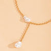 IngeSight.Z Punk Imitation Pearl Baroque Choker Necklace Simple Minimalist Link Chain Long Pendant Necklaces for Women Jewelry
