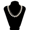 IngeSight.Z Punk Layered Imitation Pearl Rhinestone Choker Necklaces for Men Women Acrylic Seed Beaded Jewelry Set