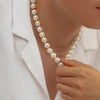 IngeSight.Z Punk Layered Imitation Pearl Rhinestone Choker Necklaces for Men Women Acrylic Seed Beaded Jewelry Set