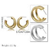 IngeSight.Z Punk Matte Gold Color Geometric Twisted Curved Cross Round Circle Stud Earrings for Statement Women Jewelry Gifts