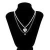IngeSight.Z Punk Metal Love Heart Pendant Pearl Beaded Necklace For Women Vintage Elegant Clavicle Chain Jewelry Gifts
