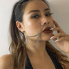 IngeSight.Z Punk Metal Tassel Multilayer Nose Earrings Chain for Women Hip Hop One-piece Nose Ring Piercing Stud Body Jewelry