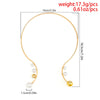 IngeSight.Z Punk Metal Torques Simulated Pearls Choker Necklace For Women Elegant Big Balls Short Choker Collares Party Jewelry