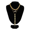 IngeSight.Z Punk Multilayer CCB Ball Beads Choker Necklace for Women Pearl Rhinestone Buckle Disc Tassel Long Chain Goth Neck