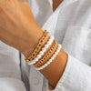 IngeSight.Z Punk Multilayer Imitation Pearls Beaded Miami Cuban Thick Bracelet Set for Women Men Gold Color Charm Wrist Chain