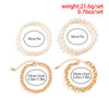 IngeSight.Z Punk Multilayer Imitation Pearls Beaded Miami Cuban Thick Bracelet Set for Women Men Gold Color Charm Wrist Chain