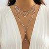 IngeSight.Z Punk Multilayer Star Long Tassel Chain Pendants Necklaces For Women Gold Color Charms Choker Necklace Set Jewelry