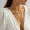 IngeSight.Z Punk Multilayer Star Long Tassel Chain Pendants Necklaces For Women Gold Color Charms Choker Necklace Set Jewelry