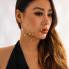 IngeSight.Z Punk Nose Hoop Ring Chain With Sequin Tassel Link Chain for Women 2022 Geometric Personality Golden Hoop Ring Chain
