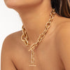 IngeSight.Z  Punk OT Buckle Thick Chain Toggle Clasp Necklaces for Women Hip Hop Gold Color Cuban Long Link Chain Choker Neck