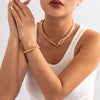 IngeSight.Z Punk Pearls CCB Beads Necklace for Women OT Buckle Bracelet Clasp Lariat Plastic Beads Choker Necklace Jewelry
