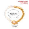 IngeSight.Z Punk Pearls CCB Beads Necklace for Women OT Buckle Bracelet Clasp Lariat Plastic Beads Choker Necklace Jewelry