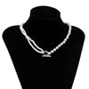 IngeSight.Z Punk Pearls CCB Beads Necklace for Women OT Buckle Bracelet Clasp Lariat Plastic Beads Choker Necklace Jewelry