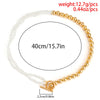 IngeSight.Z Punk Pearls CCB Beads Necklace for Women OT Buckle Bracelet Clasp Lariat Plastic Beads Choker Necklace Jewelry