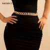 IngeSight.Z Punk Plastic Chunky Thick Miami Curb Chain Body Chain Women Gold Color Sexy Harness Waist Belly Chain Belt Jewelry