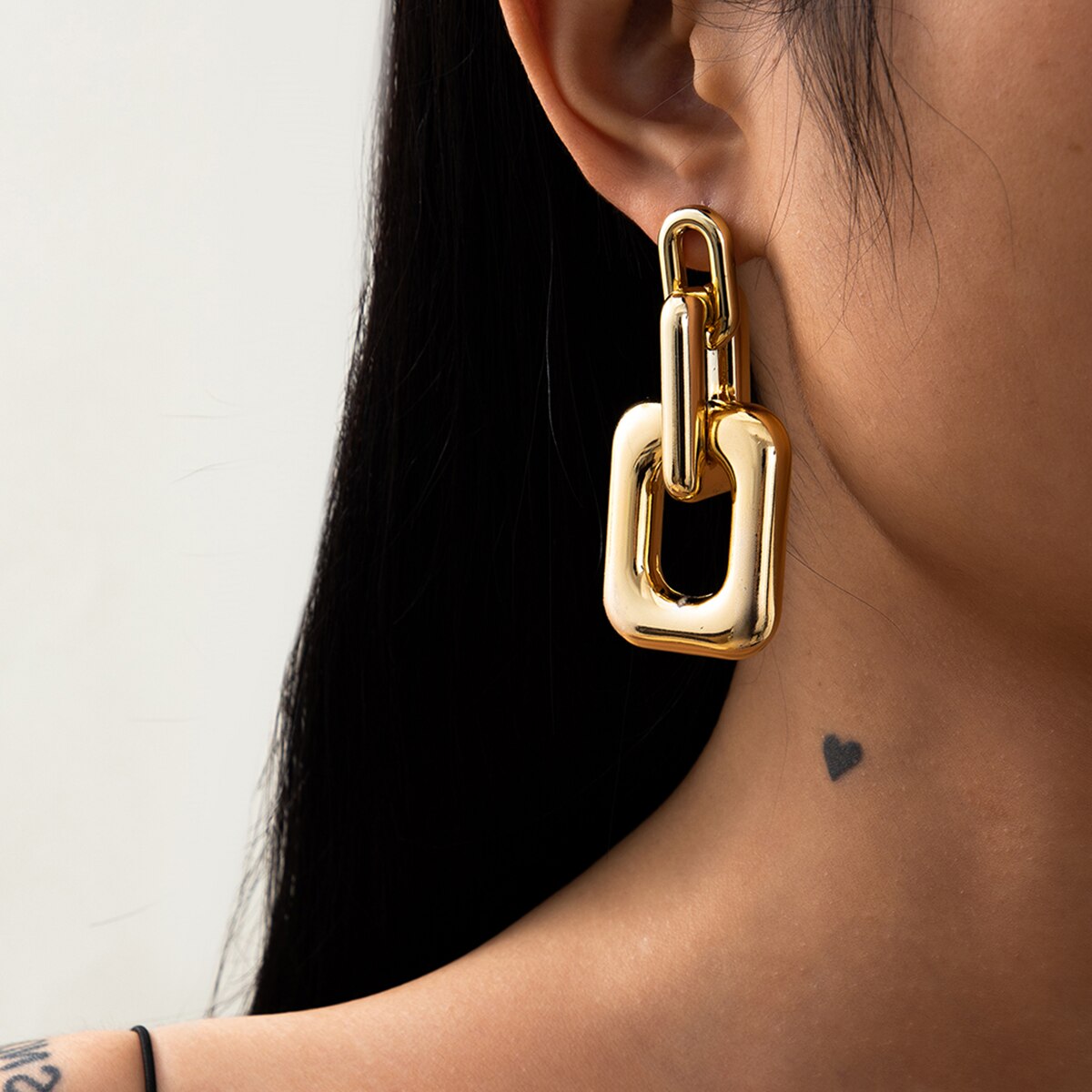 IngeSight.Z Punk Plastic Geometric Round Circle Square Drop Dangle Earrings Women Rhinestones Crystal Hanging Earrings Jewelry