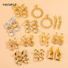 IngeSight.Z Punk Plastic Geometric Round Circle Square Drop Dangle Earrings Women Rhinestones Crystal Hanging Earrings Jewelry