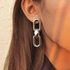 IngeSight.Z Punk Plastic Geometric Round Circle Square Drop Dangle Earrings Women Rhinestones Crystal Hanging Earrings Jewelry