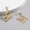 IngeSight.Z Punk Stainless Steel Letter M Pendant Drop Dangle Earrings for Women Statement Hanging Earrings Jewelry Oorbellen