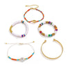 IngeSight.Z Rainbow Colorful Heishi Clay Beads Bracelets Bangles Adjustable Imitation Pearl Rope Chain Bracelets Women Jewelry