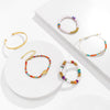 IngeSight.Z Rainbow Colorful Heishi Clay Beads Bracelets Bangles Adjustable Imitation Pearl Rope Chain Bracelets Women Jewelry
