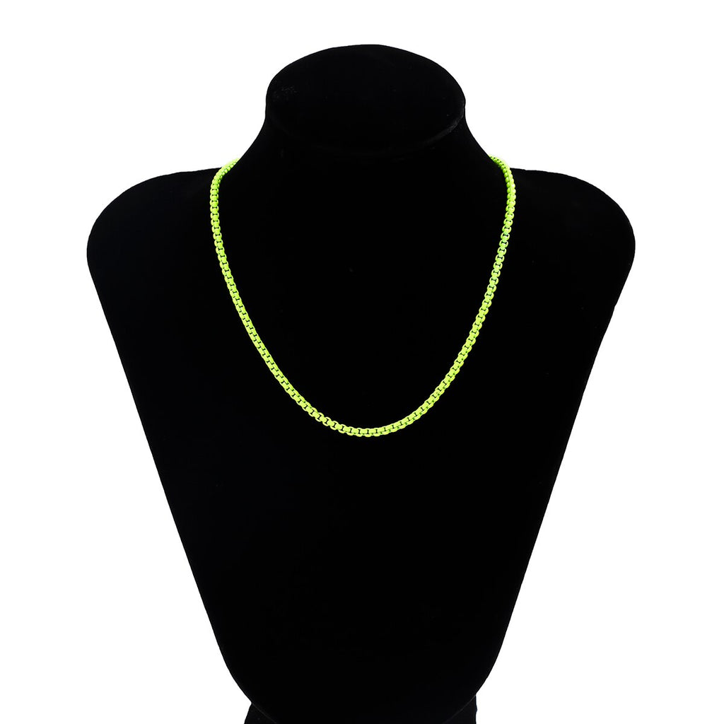 IngeSight.Z Rainbow Enamel Dripping Oil Necklace for Women 2022 Bohemia Candy Color Choker Necklace Summer Beach  Jewelry Gifts