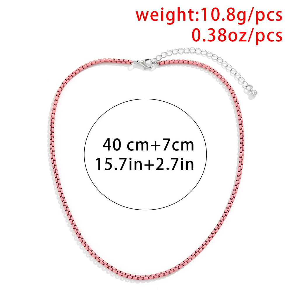 IngeSight.Z Rainbow Enamel Dripping Oil Necklace for Women 2022 Bohemia Candy Color Choker Necklace Summer Beach  Jewelry Gifts