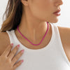 IngeSight.Z Rainbow Spray Paint Iron Chain Beads Choker Necklace for Women Boho 8 Colors Link Y2K Necklace Collier Jewelry