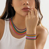IngeSight.Z Rainbow Spray Paint Iron Chain Beads Choker Necklace for Women Boho 8 Colors Link Y2K Necklace Collier Jewelry