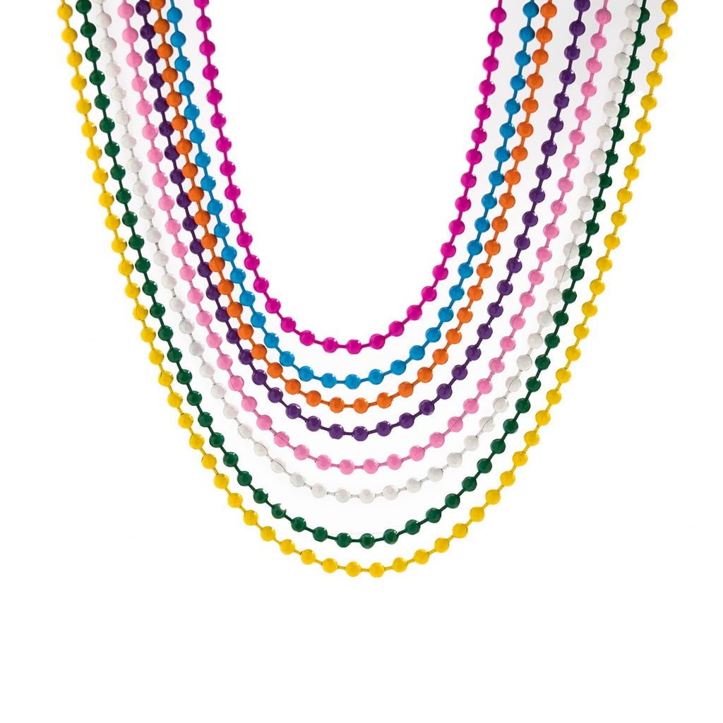IngeSight.Z Rainbow Spray Paint Iron Chain Beads Choker Necklace for Women Boho 8 Colors Link Y2K Necklace Collier Jewelry