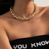 IngeSight.Z Retro Twisted Metal Curb Miami Choker Necklace Hip Hop Chunky Thick Aluminium Chain Short Clavicle Necklaces Jewelry