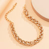 IngeSight.Z Retro Twisted Metal Curb Miami Choker Necklace Hip Hop Chunky Thick Aluminium Chain Short Clavicle Necklaces Jewelry