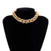 IngeSight.Z Retro Twisted Metal Curb Miami Choker Necklace Hip Hop Chunky Thick Aluminium Chain Short Clavicle Necklaces Jewelry