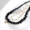 IngeSight.Z Sexy Black Lace Choker Double Layers Rhinestone Pendant Necklace For Women Gothic Crystal Beaded Collar Wedding Gift