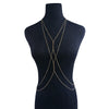 IngeSight.Z Sexy Gold Color Cross Beads Bikini Bra Body Chain For Women Multilayer Geometric Harness Belly Chains Beach Party