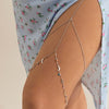 IngeSight.Z Sexy Multilayer Tassel Pearl Clip Bead Leg Chain for Women Simple Adjustable Elastic Thigh Chain Beach  Body Jewelry