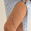 IngeSight.Z Sexy Multilayer Tassel Pearl Clip Bead Leg Chain for Women Simple Adjustable Elastic Thigh Chain Beach  Body Jewelry