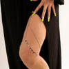 IngeSight.Z Sexy Multilayer Tassel Pearl Clip Bead Leg Chain for Women Simple Adjustable Elastic Thigh Chain Beach  Body Jewelry