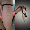IngeSight.Z Sexy Multilayer Tassel Pearl Clip Bead Leg Chain for Women Simple Adjustable Elastic Thigh Chain Beach  Body Jewelry