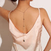 IngeSight.Z Sexy Rhinestones Crystal Bare Back Necklaces Statement Imitation Pearl Long Necklaces for Women Body Jewelry Party